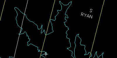 Water features layers example showing rivers, lakes, and shorelines